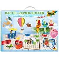 folia Bastelset Papier-Koffer Ganzjahr 110-tlg. mehrfarbig von folia