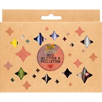 folia Bio Glitter & Pailletten-Set Rainbow L Glitzer farbsortiert von folia