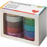 folia Glitter Tape Deko-Klebeband glänzend 15,0 mm x 5,0 m 10 Rollen von folia