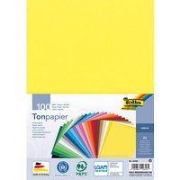 folia Tonpapier farbsortiert 130 g/qm 100 Blatt von folia