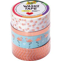 folia Washi Tape HOTFOIL Deko-Klebeband matt 15,0 mm x 5,0 m 4 Rollen von folia