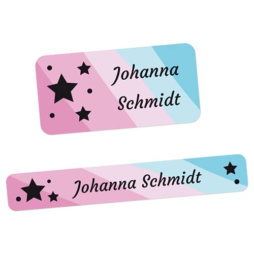 foliado® 120 Stück Namensaufkleber Motiv Sterne im Set Klebeetiketten für Gegenstände & Stifte Sticker Namensetikett Schule Kindergarten wasserfest APD-045 (Sterne) von foliado