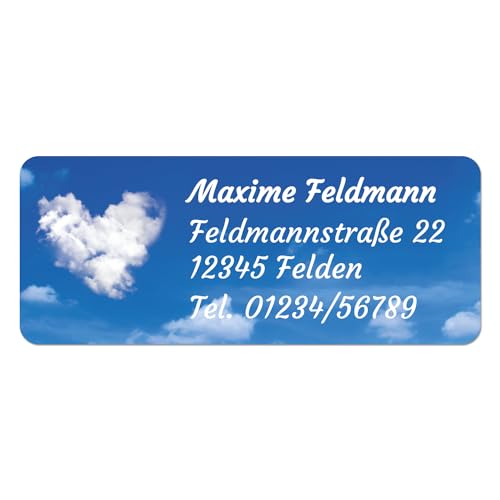 foliado® Adressaufkleber Bildmotive mit Wunschtext personalisierbare Klebeetiketten Namensschild selbstklebend für Briefe, etc. | wasserfest | Digitaldruck (48 x 20 mm) APD-066 (120) von foliado