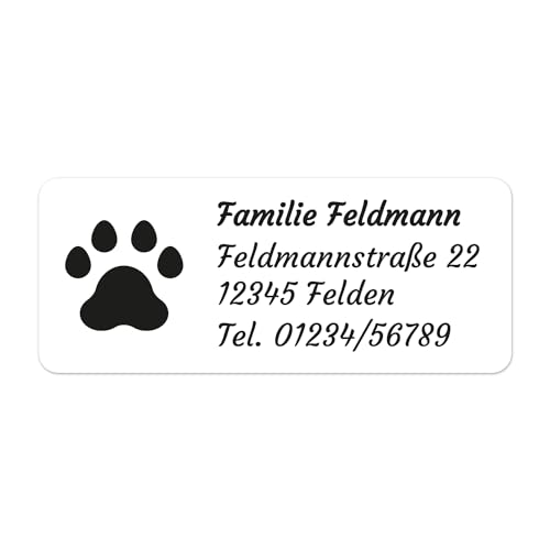 foliado® Adressaufkleber mit Wunschtext & Motiv personalisierbare Klebeetiketten Namensschild selbstklebend für Briefe, etc. | wasserfest | Digitaldruck (48 x 20 mm) APD-062 (120) von foliado