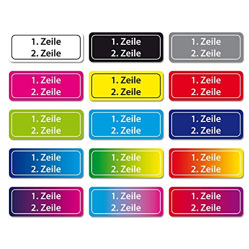 foliado® Namensaufkleber 2-zeilig Etikett 40x16mm Sticker Namensetikett Kinder Büro Schule Kleidung Eigentumsetiketten personalisierte Klebeetiketten wasserfest (60 Stück) APD-002 von foliado