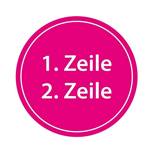 foliado® Namensaufkleber 2-zeilig Etikett rund 35x35mm Sticker Kinder Büro Schule Kleidung Eigentumsetikett personalisierte Klebeetiketten wasserfest (60 Stück) APD-001 von foliado