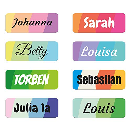 foliado® kids Kleine Namensaufkleber Vorname Kinder Etikett 16x6mm Sticker Namensetikett Schule Kita personalisierte Klebeetiketten wasserfest APD-039 (100) von foliado