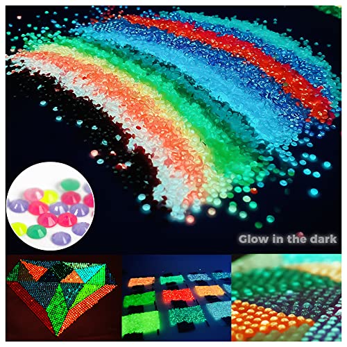 Leuchtsteine Diamond Painting Zubehör Leuchtende Steine Diamond Painting Steine Für Diamond Dots Zubehör, 20 Farben, Runde Flatback-Strasssteine Zum Basteln, Diamanten Für Art Gem Art, 4000 Stück von forever young