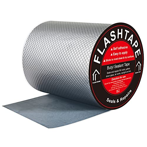 fowong Aluminum Wasserdichtes Klebeband 15cm(B) x5M(L) Butyl Dichtungsband Panzertape Alufolie Selbstklebend Dickes Reperaturband zum Abdichten und Befestigen im Pool Loch Rohr Wohnmobil Bad von fowong