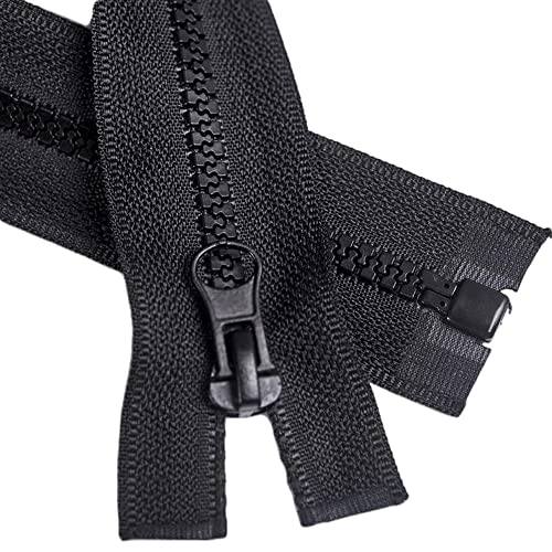 ftiemlovde 5# 4 Pack Reißverschluss Teilbar für Jacken Kunststoff Schwarz，Schlitten Reissverschluss 70 cm mit Zipper 5mm，Universal Reisverschluß Kaufen Erweiterung von ftiemlovde