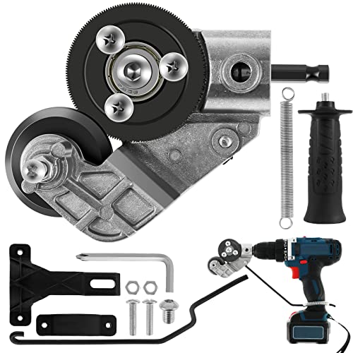 Elektrische Bohrschere, Metallknabber-Bohraufsatz, Blechschneider, elektrischer Bohrplattenschneider, Blechmesser zum Schneiden von Metall, Eisen, Weißblech, Stahl, Kupfer, Aluminium von fuLNes