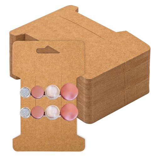 200 Stück Haarspangen-Display-Karten, 250 g/m², brauner Karton, Haarschleife, Display-Karten für Haarschmuck, Präsentation und Organisation, 10,7 x 7,9 cm von fuceury