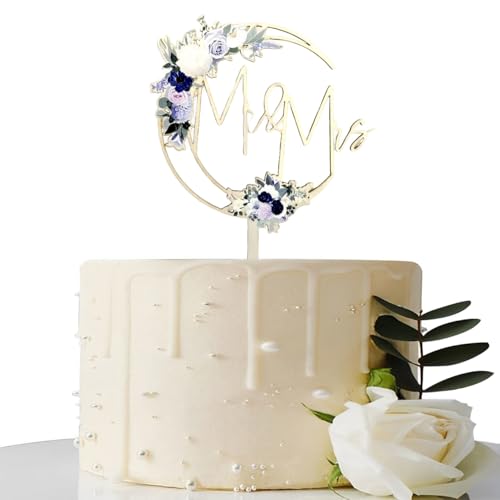 Hochzeitstorte Deko, Holz Tortendeko Hochzeit, Holz Cake Topper Hochzeit, Mr und Mrs für Hochzeitstorten, Personalisierte Tortenstecker für Jubiläum Verlobung Deko für Wedding Cake Topper von fufupaw