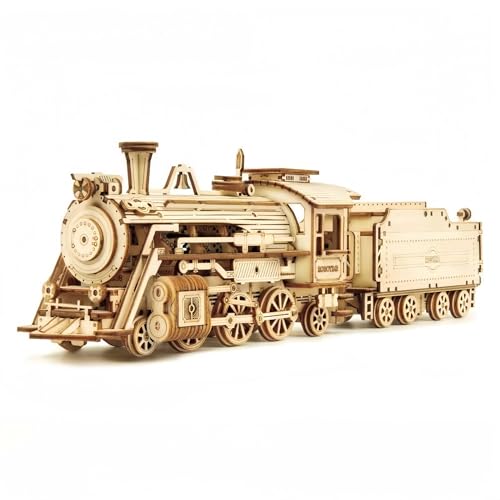 3D Puzzle Holz Dampflokomotive Für Erwachsene,geeignet für Personen ab 14 Jahren Bauen Sie Ihren Eigenen Holzbausatz, Kreatives Geschenk Zum Geburtstag Und Zu Weihnachten(A) von fukixuz