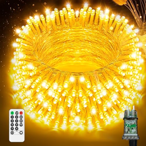 Lichterkette Innen Außen LED Weihnachtsbeleuchtung Weihnachtsbaum - 25M 200 LED Lichterkette Weihnachten 8 Modi IP44 mit Fernbedienung und Timer Weihnachtsdeko für Tannenbaum Christmas Warmweiß von fullarrive