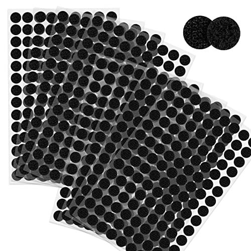 1008 Klettpunkte Selbstklebend - funvce 10mm Schwarz Klett Klebe Punkte, Klettverschluss Selbstklebend Rund, Self Adhesive Klettband Klettstreifen für Schule Lernmaterial, Weihnachtskarten von funvce