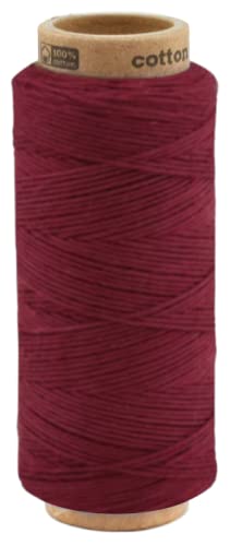 100 Meter Baumwollkordel 1,0 mm, Kordel Schnur Baumwolle Bindfaden Bäckergarn Geschenkband (0036 - Weinrot) von fuwi