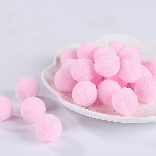 100 Stück Pompons, flauschig, sortiert, für Bastelarbeiten, Dekorationen, 3 cm, Rosa von gadenfer