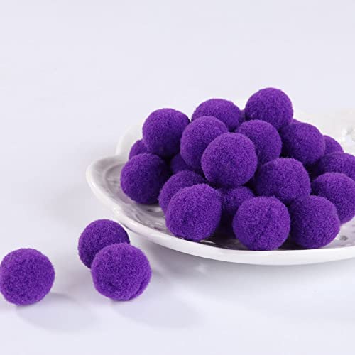 100 Stück Pompons, flauschig, sortiert, für Bastelarbeiten, Dekorationen, 3 cm, Violett von gadenfer