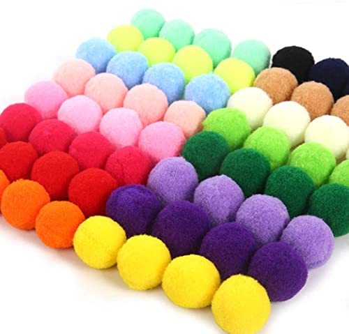 100 Stück Pompons, flauschig, sortiert, für Bastelarbeiten, Dekorationen (5 cm, mehrfarbig) von gadenfer