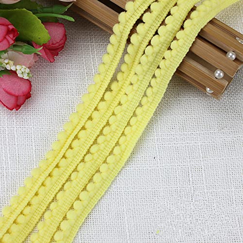 gadenfer 19 Yard Pom Pom Ribbon Trim Sewing Pom Poms Lace Trim Ball Fringe Ribbon Trim Balls Fringe Ribbon Trimming Apparel Sewing Trim for DIY Crafts Home Decoration (Yellow) von gadenfer