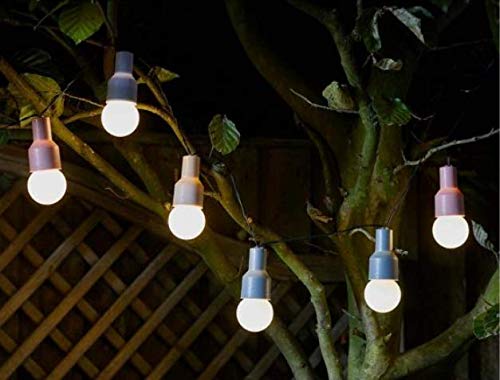 Garden Mile Solarleuchten 10 x LED Hygge Solar Lichterkette Außen Gartenbeleuchtung Hängeleuchten für Haus, Garten, Party, Festival LED Birne Pastell Lichterkette von garden mile