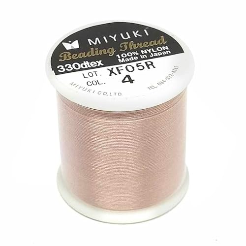 1 stk Miyuki-Perlen-Nylon-Vorwachfaden, Blush Rose (Col.4), ca. 0,20 mm / 50 m - Größe B (Miyuki beading nylon pre-waxed thread, blush rose (col.4), approx 0.20 mm / 50 m - size B) von generic