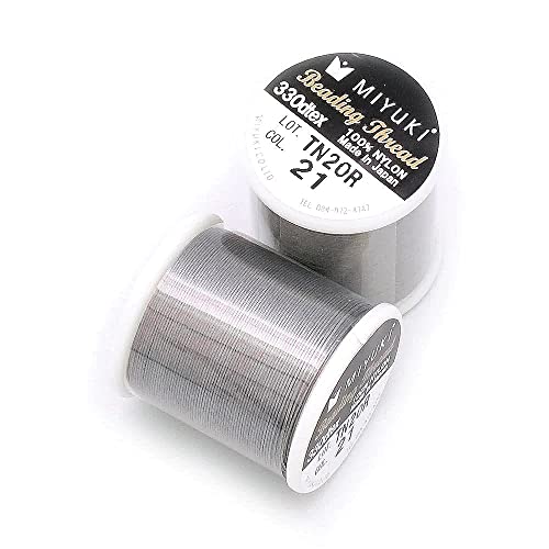 1 stk Miyuki-Perlen-Nylon-Vorwachfaden, Earl Grey (Col.21), ca. 0,20 mm / 50 m - Größe B (Miyuki beading nylon pre-waxed thread, Earl Gray (col.21), approx 0.20 mm / 50 m - size B) von generic