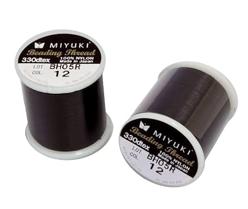 1 stk Miyuki Perlen Nylon vorgewacheter Faden, schwarz (Col.12), ca. 0,20 mm / 50 m - Größe B (Miyuki beading nylon pre-waxed thread, black (col.12), approx 0.20 mm / 50 m - size B) von generic