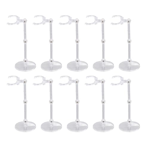 10 Sets Puppenständer, Display-Halter, Action-Figuren-Ständer, Mini-Puppen-Stützrahmen, Kompatibel 6-Zoll-Modelle (Transparent) von generic