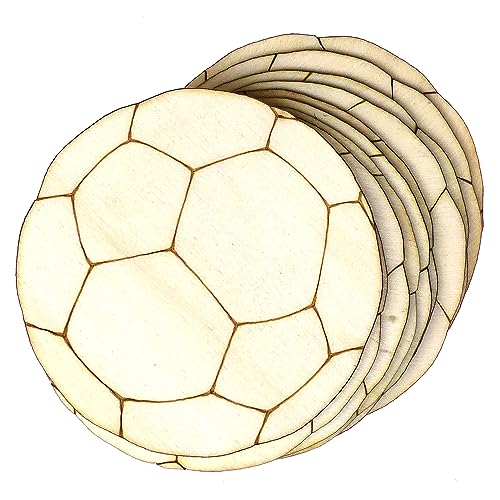 10 x Fußball-Bastelformen aus 3 mm Sperrholz (4 x 4 cm, ohne Loch) von generic