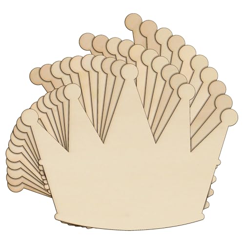 10 x Holz-Prinz-Krone, Bastelform, 3 mm Sperrschicht (12 x 15,6 cm, ohne Loch) von generic