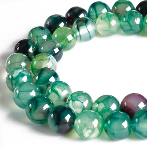100 Stück 8 mm grüner Drachenader-Achat, natürlicher Edelstein, runde lose Perlen zum Basteln und zur Schmuckherstellung 100 Stück 8 mm grüner Drachenader-Achat, natürlicher Edelstein, runde lose Perlen zum Basteln und zur Schmuckherstellung von generic