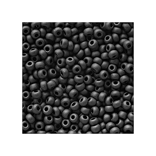 250g Rocailles Preciosa Samenperlen Jet Black Matte, 11/0 (Rocailles PRECIOSA seed beads jet black mat) von generic