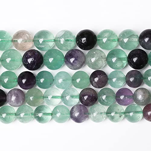38 Stück 10 mm Natursteinperlen, Fluorit-Edelstein, runde lose Perlen für Schmuckherstellung, DIY-Armband, Halskette, 38,1 cm 38 Stück 10 mm Natursteinperlen, Fluorit-Edelstein, runde lose Perlen für Schmuckherstellung, DIY-Armband, Halskette, 38,1 cm von generic