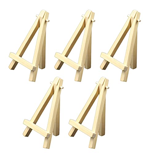 5-Zoll-Mini-Staffelei aus Holz, Dreieckiger Präsentationsständer, Tragbare Kunststaffelei für Mini-Leinwand, Hochzeitsschilder, Partydekorationen, 5er-Pack von generic