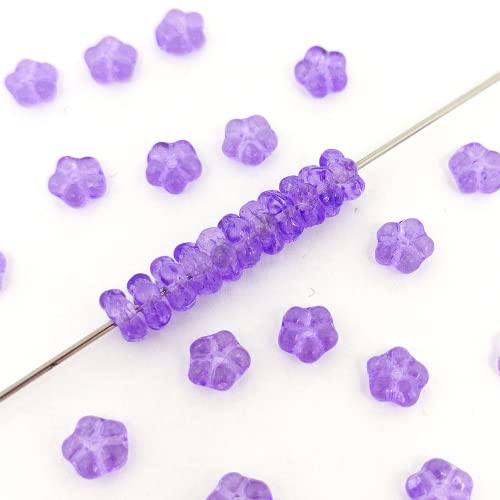 5g Preciosa Glasperlen Vergiss-me-nicht Blume Kristall violett Solgel, 5 mm (PRECIOSA glass beads forget-me-not flower Crystal Violet Solgel) von generic