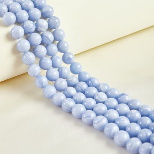 60 Stück 6 mm natürlicher blauer Spitzenachat, natürlicher Edelstein, runde lose Perlen zum Basteln und zur Schmuckherstellung 60 Stück 6 mm natürlicher blauer Spitzenachat, natürlicher Edelstein, runde lose Perlen zum Basteln und zur Schmuckherstellung von generic