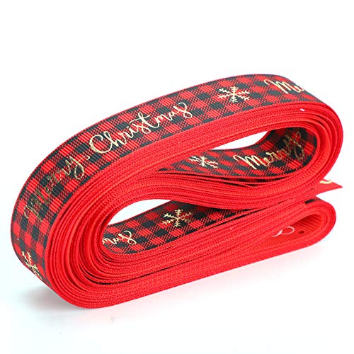 Bedrucktes Weihnachtsband, Rotes Polyester-Geschenkband, Ideal für die Weihnachtsdekoration von generic