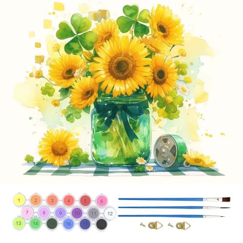 Blume Malen Nach Zahlen,Paint by Numbers Malen Nach Zahlen Adult Kit,Groß DIY Handgemalt Ölgemälde Leinwand Kit für Anfänger Mit Pinsels Acrylfarbe,für Home Décor Geschenke 70x90cm (No Frame) T-763 von generic