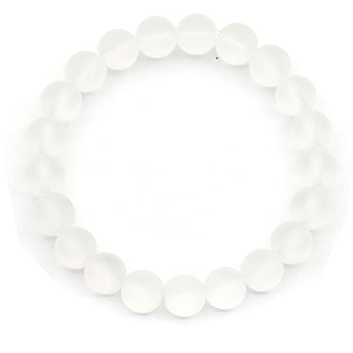 Dehnbares Armband aus natürlichen matten Quarzperlen, echter weißer Kristall, Steinbock, Edelstein elastisch, 8 mm Perlen, Modeschmuck, Heilung Dehnbares Armband aus natürlichen matten Quarzperlen, echter weißer Kristall, Steinbock, Edelstein elastisch, 8 mm Perlen, Modeschmuck, Heilung von generic