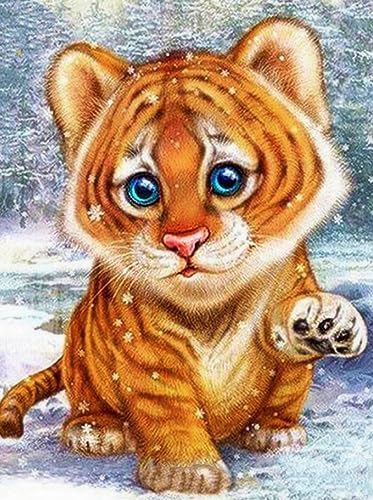 Diamant Stickerei Niedlich Tiger 30x40cm - Diamantmalerset für Erwachsene und Kinder, Mosaik selbst verlegen, Diamantbild, einzigartige Kunstwerke, gemeinsame Beschäftigung für Familie von generic