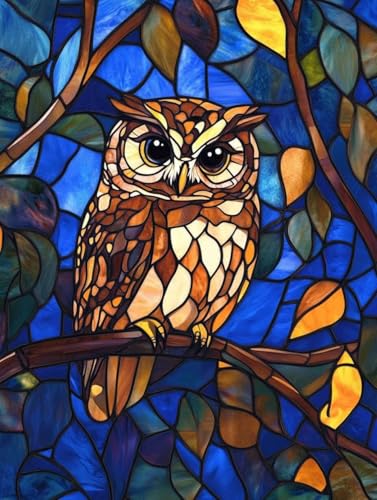 Diamond Painting Set für Erwachsene, Diamond Painting Owl, DIY 5D Diamond Diamant Painting Bilder Diamond Daiments Painting Erwachsene Full Drill Diamond Malerei Kits für Home Wall Decor 30x40cm Z-621 von generic