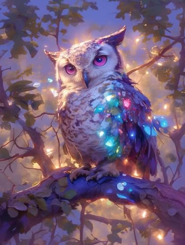 Diamond Painting Set für Erwachsene, Diamond Painting Owl, DIY 5D Diamond Diamant Painting Bilder Diamond Daiments Painting Erwachsene Full Drill Diamond Malerei Kits für Home Wall Decor 30x40cm Z-623 von generic