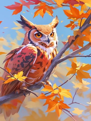 Diamond Painting Set für Erwachsene, Diamond Painting Owl DIY 5D Diamond Diamant Painting Bilder Diamond Daiments Painting Erwachsene Full Drill Diamond Malerei Kits für Home Wall Decor 80x100cm Z-619 von generic