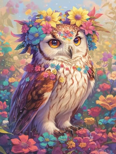 Diamond Painting Set für Erwachsene, Diamond Painting Owl DIY 5D Diamond Diamant Painting Bilder Diamond Daiments Painting Erwachsene Full Drill Diamond Malerei Kits für Wall Decor 100x130cm Z-617 von generic