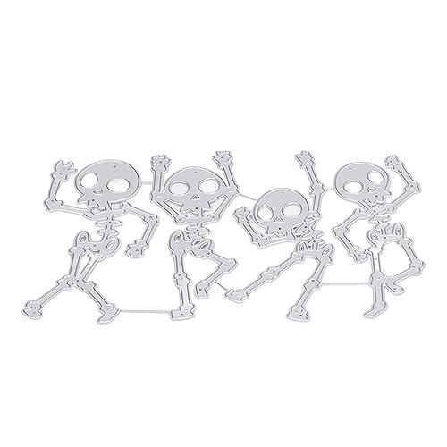 Halloween-Skelett-Stanzform, Skelett-Totenkopf-Mann-Design für Scrapbooking, Kartenherstellung, Metall, 4,3 X 7,5 Zoll von generic