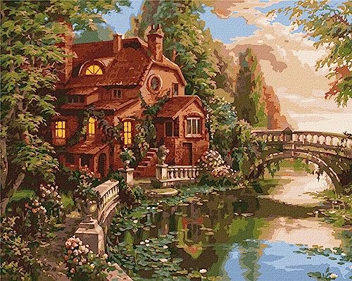 IDEYKA Malen nach Zahlen Traumhaus Sergiy Lobach 40x50 Ukraine mit Holzrahmen von generic