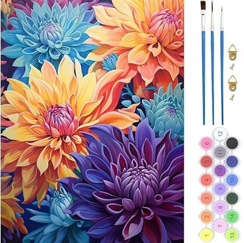 Malen Nach Zahlen Erwachsene,Malen Nach Zahlen Fantasie Blume,Paint by Numbers Anfänger Mit Pinseln und Acrylpigmen Handgemalt Ölgemälde Kit für Geschenke und Home Haus Deko 30x40cm (Rahmenlos) T-644 von generic