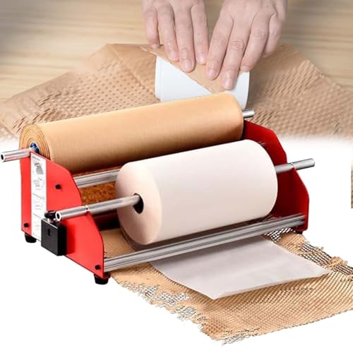 Manueller Waben-Packpapierrollenspender, zweiachsiges Design, bietet Platz für bis zu 50 cm Breite und 250 m Länge, für Büro, Transportschutz, Umzug und Verpackung von generic